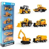 Fashnics 12-i-1 Legeringsteknikfordon 1:64 Mini Byggfordon Mini Legeringsbilar Lastaare Traktor Grävmaskin Leksak för Pojkar Gåvor