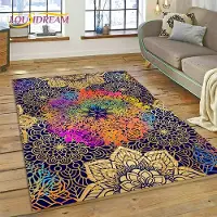 HGHT Meditation Mandala Bohemia Naturanda Yoga Matta Matta för Hem Vardagsrum Sovrum Soffa Dörrmatta Dekor, Områdesmatta Halkfri Matta 40x60cm