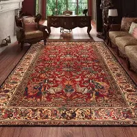 HGHT Retro Persisk Matta för Vardagsrum Boho Inredning för Rum Balkongmatta Stor Lyx Röd Sängdekoration Hemmattor Sängsida 160x230 180*250cm
