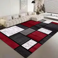 Karpetti Nordiska lyxiga flanellmattor för vardagsrum Mjuka mattor för sovrum Sängmatta Stor yta Geometri Klädkammare Halkfri golvmatta 60*90cm