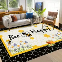 HGHT 1 st Honey Bee Area Matta för Vardagsrum Gul Matta för Sovrum Mjuk Golvmatta för Matsal för Kök Tvättstuga Kontor Dekoration 50X80CM
