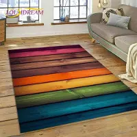 HGHT Färgglada träfibrer timmer skräddarsydda matta för sovrum vardagsrum hem soffdekoration, barnspel stor dekor golvmatta 40x60cm( 15x23in )
