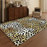JGJG Europeisk Leopard Högkvalitativ Matta Vardagsrum Heminredning Avslappnad Soffa Stora Mattor Sovrum Sängkant Halkfri Golvmatta 80x120cm