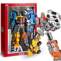 Fashnics 6 i 1 Förvandling Defender Defensor Bruticus Devastator Superion Figur Leksaker Modell Färgbox Actionfigurer