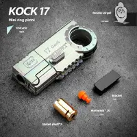 Fashnics Ringpistol Mjukkulvapen Bärbar Mini 3D Avstressande Skalutkastning Legering Utomhus Rolig Leksak Pojk Födelsedagspresent Fidget-leksaker