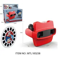 Fashnics Ny 3D View-Master 3D Utbildningsvisningsmaskin Enhörning Mini Teater Lysande Leksaker Barnpresent röd