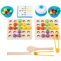 Fashnics Träklämma Pärlor Leksak Montessori Finmotorisk Träning Färgsortering Matchning Tidig Inlärning Pedagogiska Leksaker För Barn