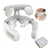 Binchi Health Electronics Bärbar Nack-Axelmassagerare USB-uppladdningsbart Litiumbatteri Smart Avslappning Gåva för Män Kvinnor vit