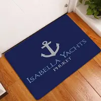 HGHT 1 st Vit Ankare & Marinblå Nautisk Tvättbar Dörrmatta Halkfri Entré Golvmatta Lätt Att Rengöra Hall Badrum Kök Matta 60*90cm