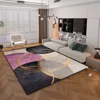 HGHT Modern Geometrisk Matta för Vardagsrum Stor Area Dekoration Hemmattor för Sovrum Mjuk Halkfri Guld Lounge Soffmatta 200x300 60*90cm