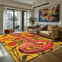 Karpetti Abstrakt Vintage Vardagsrumsmatta Lyxig Floral Rumsdekor Mattor för Sovrum Halkfri Hudvänlig Tvättrumsgolvmatta Tvättbar 80*160cm