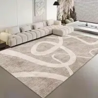 Karpetti Nordiska lyxiga flanellmattor för vardagsrum Mjuka mattor för sovrum Sängmatta Stor yta Geometri Klädkammare Halkfri golvmatta 100*200cm