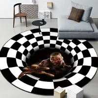 Karpetti 3D Vortex Optisk Illusion Mattor Fälla Områdesmatta Halkfri Rund Matta Stora Mattor för Vardagsrum Soffa Virvel Tvättbar Matta 40X40cm