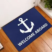 Karpetti 1 st Vit Ankare & Marinblå Nautisk Tvättbar Dörrmatta Halkfri Entré Golvmatta Lätt Att Rengöra Hall Badrum Kök Matta 50x80cm