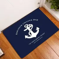 HGHT 1 st Vit Ankare & Marinblå Nautisk Tvättbar Dörrmatta Halkfri Entré Golvmatta Lätt Att Rengöra Hall Badrum Kök Matta 50x80cm