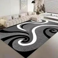 JGJG Nordiska lyxiga flanellmattor för vardagsrum Mjuka mattor för sovrum Sängmatta Stor yta Geometri Klädkammare Halkfri golvmatta 200*250cm