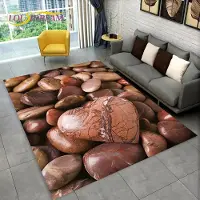 HGHT 3D Sten Footprint Beach Pebbles Area Matta, Matta för hem Vardagsrum Sovrum Soffa Dörrmatta Köksinredning Halkfri golvmatta 40x60cm16x24in