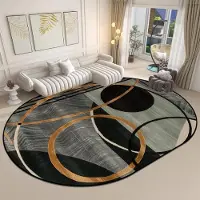 HGHT Oval matta i modern stil för vardagsrum Stor storlek Tvättbar Matta för soffbord IG Heminredning Halkfria Mjuka Mattor Anpassningsbar 60*90cm