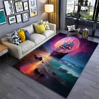 HGHT 3D piratskepp Båt, Stora mattor för Hem Vardagsrum Barnrum Soffa Dörrmatta Kök Golvmattor Halkskydd Dekor 40x60cm (16x24in)