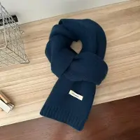 Shopping Party 100% Ullstickad Kashmir-stil Scarf: Mångsidig enfärgad för män och kvinnor, koreansk vintermode 100% Wool