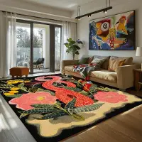 Karpetti Abstrakt Vintage Vardagsrumsmatta Lyxig Floral Rumsdekor Mattor för Sovrum Halkfri Hudvänlig Tvättrumsgolvmatta Tvättbar 180*280cm