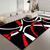 Karpetti Nordiska lyxiga flanellmattor för vardagsrum Mjuka mattor för sovrum Sängmatta Stor yta Geometri Klädkammare Halkfri golvmatta 80*120cm