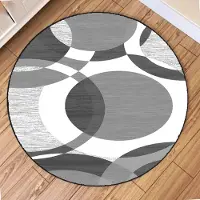 Karpetti Modern Blockmönster Rund Matta Cirkulära Mattor för Vardagsrum Sovrumsinredning Halkfri Matta Soffa Stol Områdesmatta Hemdekoration 80x80cm