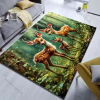 JGJG 1 st Matta med skog- och hjorttryck för vardagsrum, sovrum, sängkant, soffa, golvmatta, modern heminredning, gång, korridor, områdesmatta 40x60cm (16x24in)