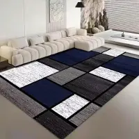 Karpetti Nordiska lyxiga flanellmattor för vardagsrum Mjuka mattor för sovrum Sängmatta Stor yta Geometri Klädkammare Halkfri golvmatta 80*120cm