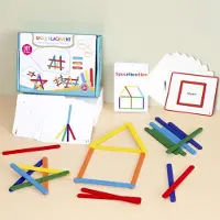 Fashnics Trä Kreativa Pinnar Och Ringar Pussel Intelligensspel Montessori Tidig Barndom Pedagogiska Leksaker För Barn 3 År