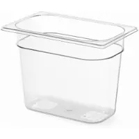 Super Merchant Transparent polykarbonat GN-behållare GN 1/4 höjd 100 mm Hendi 861622