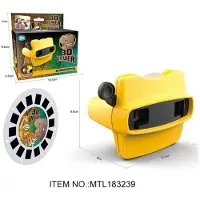Fashnics Ny 3D View-Master 3D Utbildningsvisningsmaskin Enhörning Mini Teater Lysande Leksaker Barnpresent gul