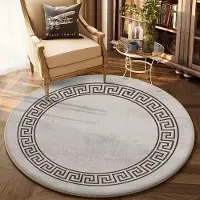 JGJG Lyxig Guld Rund Matta för Vardagsrumsinredning Soffbord Områdesmatta Stor Yta Mjuk Halkfri Stolmatta Dekoration Hemmattor 80cm 31.49 in