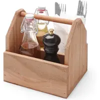 Super Merchant Organizer, bordsbehållare för kryddor och bestick, trä, med handtag, Hendi 664315