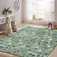 JGJG Söt grön barnmatta med bytema Skog Djungeltema Tvättbar lekmatta Anpassad design Lättstädad matta för barnrum Sovrum Lekrum 60*90cm