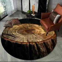 Karpetti 3D Färgträådsmönster Runda Golvmattor, Mattor för Vardagsrum Sovrum Soffa Barnlekrum Dekor, Husdjursvänlig Halkfri Gåva 120x120cm