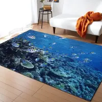 JGJG Havsvärld Fiskar Mattor 3D Delfiner Hajar Vardagsrumsmatta Sovrumsmatta för Pojkar Hem Golvmatta Mjuk Köksmatta Dörrmatta 40x60cm