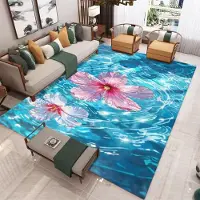 HGHT Maritim Kustbadmatta Sjöstjärna Snäcka Korall Strand Havstema Badrum Kök Flanell Halkfri Matta Inomhusdekor Matta 40X60CM