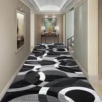 JGJG Nordisk stil geometrisk korridormatta halkfri lättrengörande hallmatta hushållsmattor entrémattor specialanpassad trappmatta 160*200cm