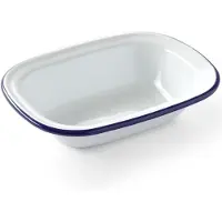 Hendi Rektangulärt vitt emaljerat fat 175x130 mm 621202
