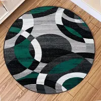 Karpetti Modern Blockmönster Rund Matta Cirkulära Mattor för Vardagsrum Sovrumsinredning Halkfri Matta Soffa Stol Områdesmatta Hemdekoration 40x40cm