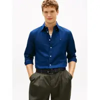 Tommy Hilfiger Linen Blend Solid T-shirt Med Lång ärm