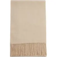 GOBI Cashmere Halsduk 'Unisex Cashmere Fringed Scarf' beige