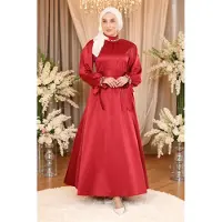 Turkishsouq Pärl Satin Aftonklänning Burgundy