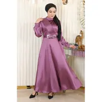 Turkishsouq Draperad Satin Aftonklänning Dammig rosa