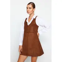 Turkishsouq Unifarben Mini Ärmlösa Casual Slim Fit Klänningar Dam