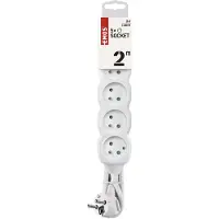 Emos 1902050200, Grundläggande, Vit, 5 AC-utgångar, 2 m, 250 V, 10 A
