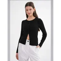 MixRay Knappad Slim Fit Ribbvävd Kofta