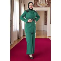 Turkishsouq Spets Detailed Jumpsuit Kostym Smaragdgrön