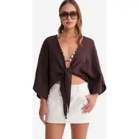 MixRay Texturerad V-ringad boleroblus